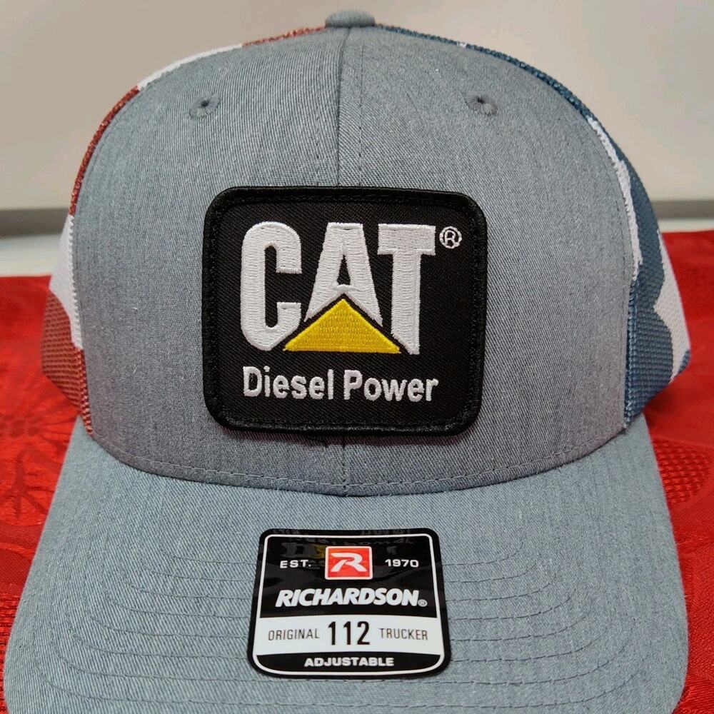 CAT Caterpillar Trucker Hat Mens Adjustable Diesel Power Mesh Richardson 112PM
